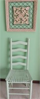 LADDER BACK CHAIR & WALL PLAUQE