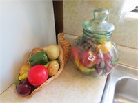 CANDLES AND ARTIFICIAL FRUIT