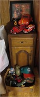 VARIETY OF TOYS AND SMALL CABINET