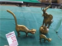 3 Brass-Look Figurines