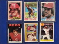 (6) 1980'S PETE ROSE BASEBALL CARDS
