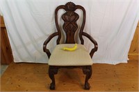 Vintage Chippendale-Style Carved Claw Foot Chair