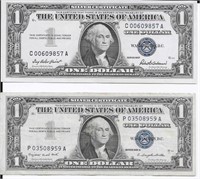 (2) $1 Silver Certificates, Series 1957, 1957A