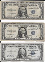 (3) "God-less" $1 Silver Certificates, Series 1935