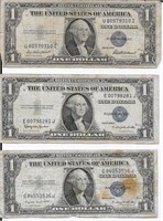 (3) $1 Silver Certificates, Series 1935