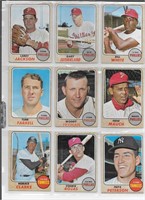 (9) 1968 Topps Baseball Cards: Clarke, Mauch, +
