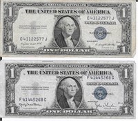 (2) $1 Silver Certificates, Series 1935D & G
