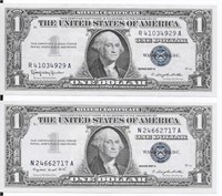 (2) $1 Silver Certificates, 1957A & B ~ Very Nice