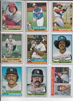 (15) 1976 Topps Baseball Cards: Baker, Simmons,+