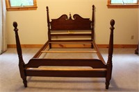 Ethan Allen African Mahogany Full Bed Frame