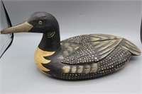 Carved Wooden Speckled Loon