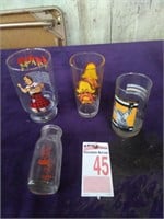 Collectible Glasses & Half Pint Bottle