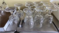 Assorted glassware, sundaes and wine glasses