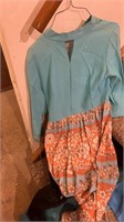Vintage 1970 cloths dress turquoise