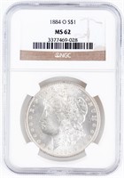 Coin 1884-O Morgan Silver Dollar, NGC MS62