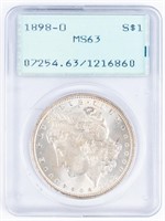 Coin 1898-O Morgan Silver Dollar, PCGS-MS63