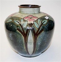 Large Art Nouveau Royal Doulton stoneware vase
