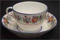 Georgian English soft paste porcelain cup & saucer