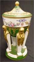 Ornate French porcelain covered potpourri jar