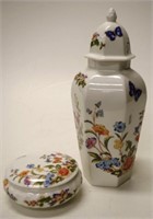 Aynsley "cottage garden" lidded jar & trinket box