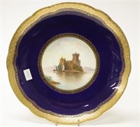 Mintons painted signed Castle Display Plate