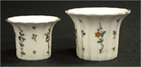 Graduated pair hand painted Rosenthal flower pots