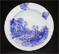 Large Shelley Glorious Devon blue & white charger