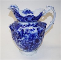 Antique Wood & Son England flow blue wash jug