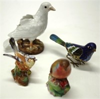 Three painted ceramic Bird figures