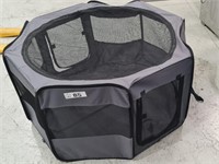 Dog pen: collapsable, tough fabric. Easy assembly.