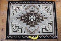 Navajo "Two Grey Hills" Rug 33 x 44" by Ruby James