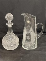 CRYSTAL PITCHER, DECANTER