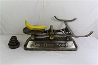 Antique 'Mellin's' Food Grocery Scale w/ 5 Weights