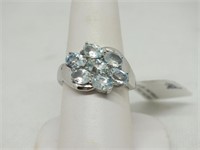STERLING SILVER WITH AQUAMARINE RING