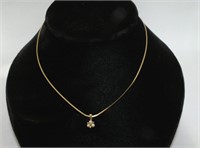 14K NECKLACE W/ GENUINE PEARLS