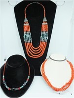 THREE SOUTH WESTERN STYLE NECKLACES