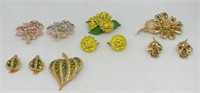 COSTUME /BROOCHES WITH MATCHING EARRINGS