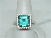 STERLING SILVER RING W/ COLORED CZ