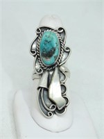 STEARLING SILVER RING W/STONES