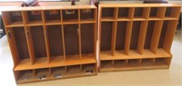 (2) Wood 5 Slot Classroom Style Cubbies Measure