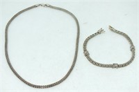 STERLING SILVER ROPE NECKLACE AND BRACELET