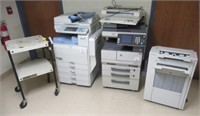 Commercial printers, one is Ricoh, one is Bizhub