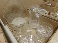 Clear Glass Serving Pieces, Dishes (2 boxes)