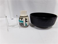 Black Glass Bowl, Mexico Pottery (2)