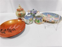 Oriental Theme Bowls, Urn, Teapot