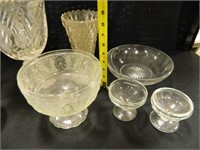 Glass Compote; Candy Dish; Assorted Bowls; Vases;