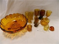 Amber Glass Assortment; Includes: 1-Serving Bowl