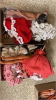 Dolls, crocheted dresses (5+)