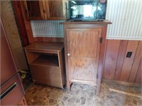 2 cabinets and microwave