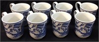 (8) JOHNSON BROTHERS BLUE WILLOW MUGS